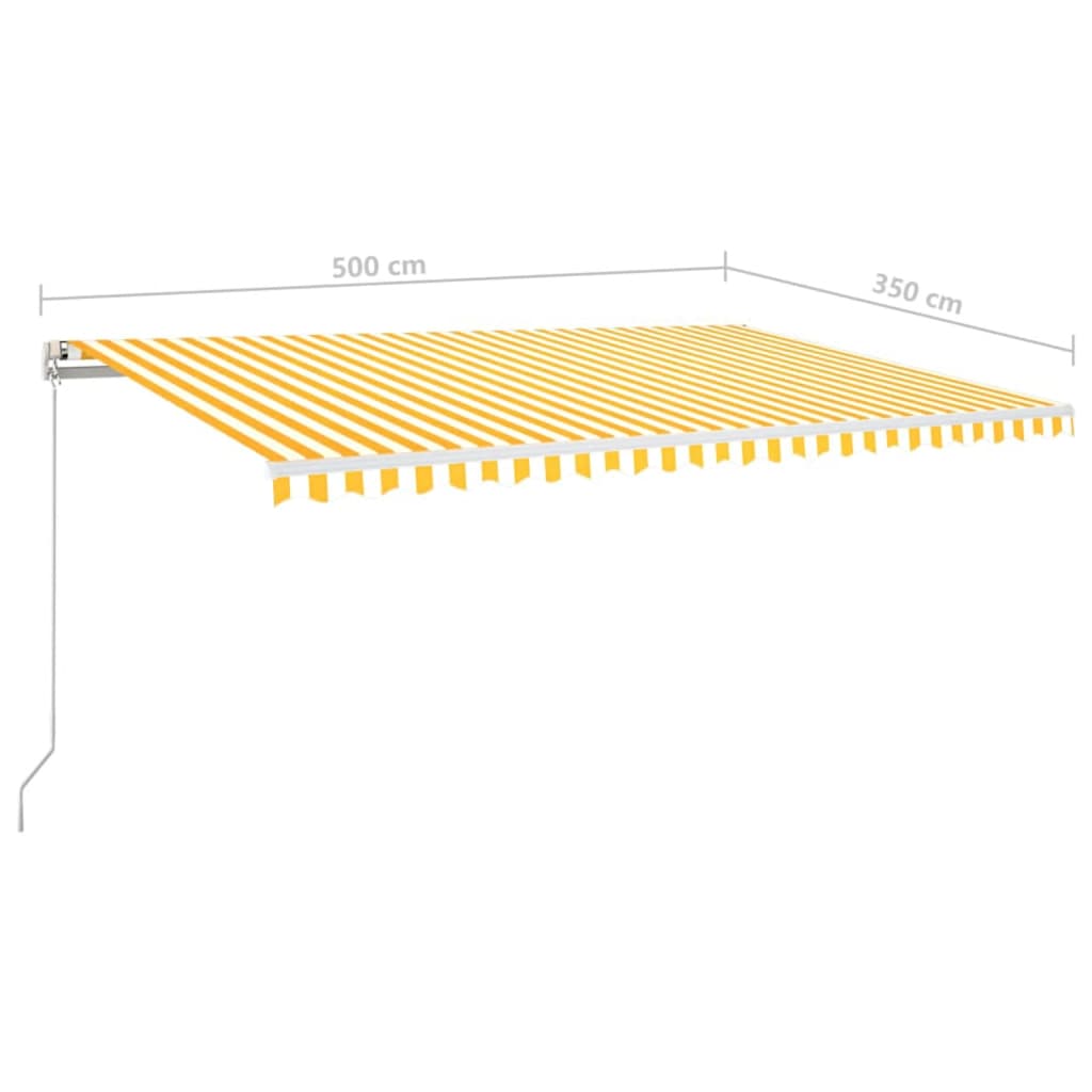 Luifel automatisch met LED en windsensor 500x350 cm geel wit – afbeelding 10