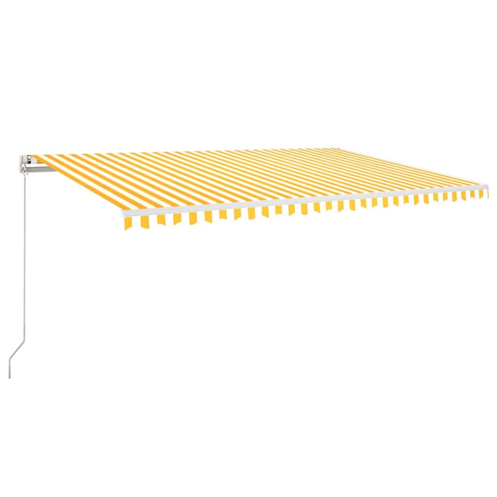 Luifel automatisch met LED en windsensor 500x350 cm geel wit – afbeelding 2