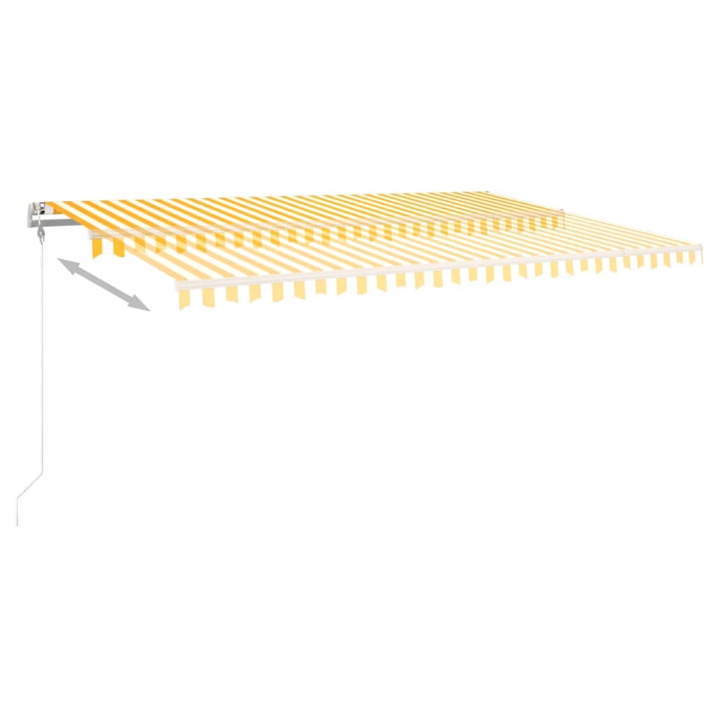 Luifel automatisch met LED en windsensor 500x350 cm geel wit – afbeelding 9