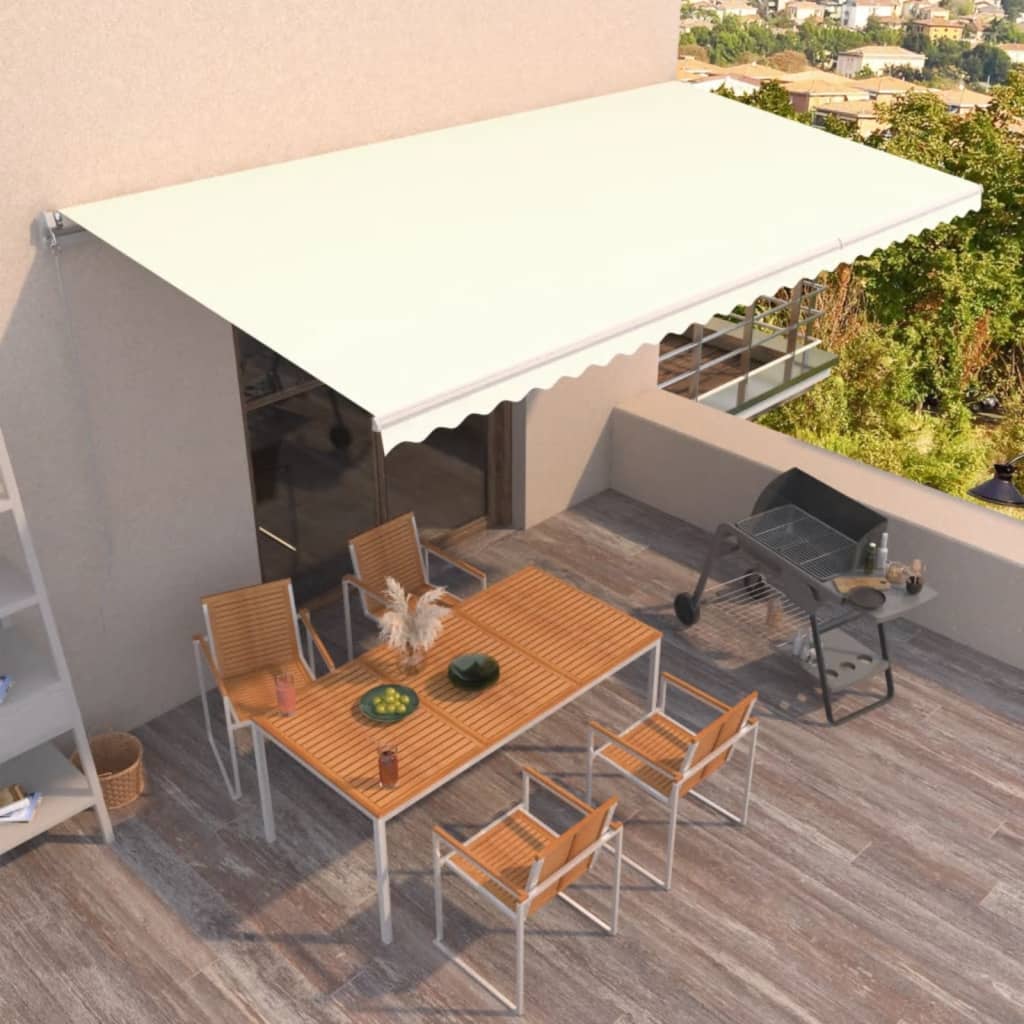 Luifel handmatig uittrekbaar 600x350 cm crèmekleurig