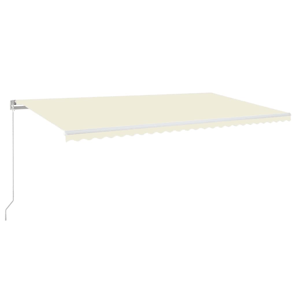 Luifel handmatig uittrekbaar 600x350 cm crèmekleurig – afbeelding 2