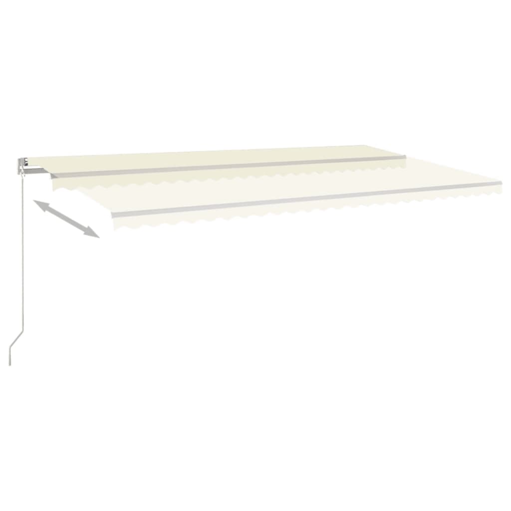 Luifel handmatig uittrekbaar 600x350 cm crèmekleurig – afbeelding 5
