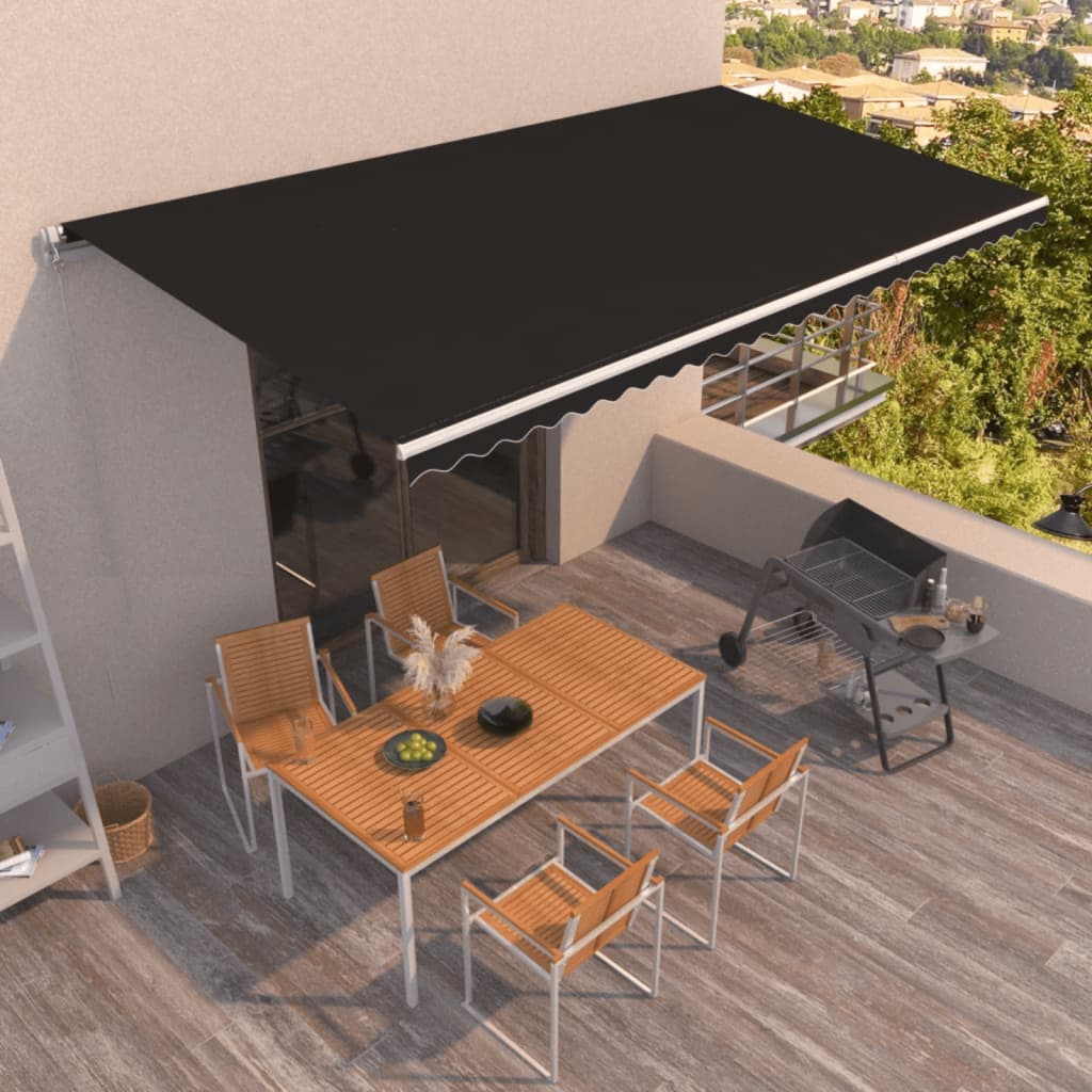 Luifel handmatig uittrekbaar 600x350 cm antracietkleurig