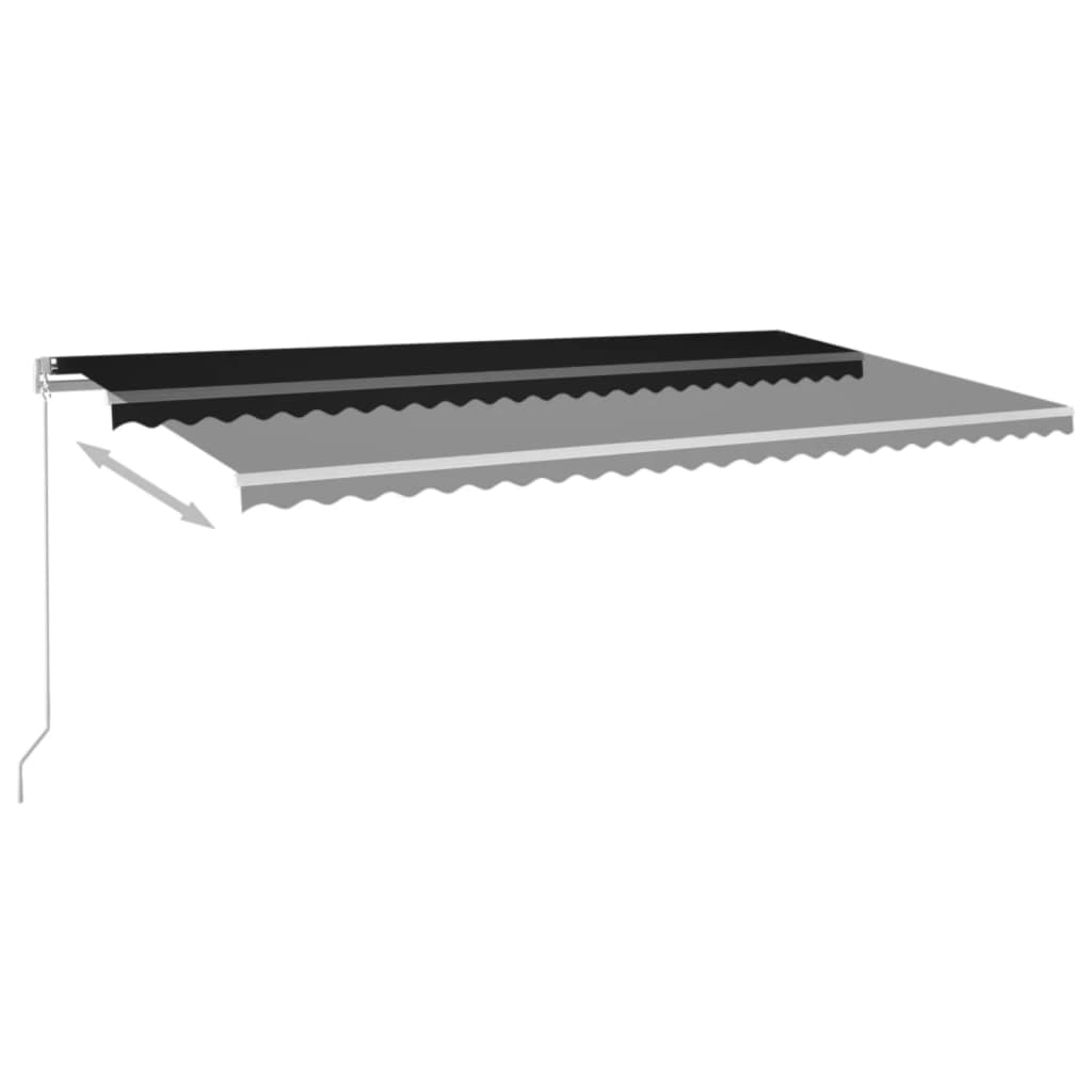 Luifel handmatig uittrekbaar 600x350 cm antracietkleurig – afbeelding 5