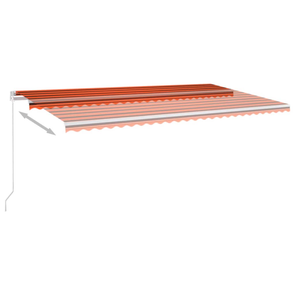 Luifel handmatig uittrekbaar 600x350 cm oranje en bruin – afbeelding 5