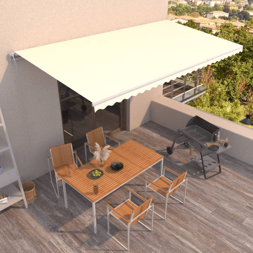 Luifel automatisch uittrekbaar 600x350 cm crèmekleurig – afbeelding 1