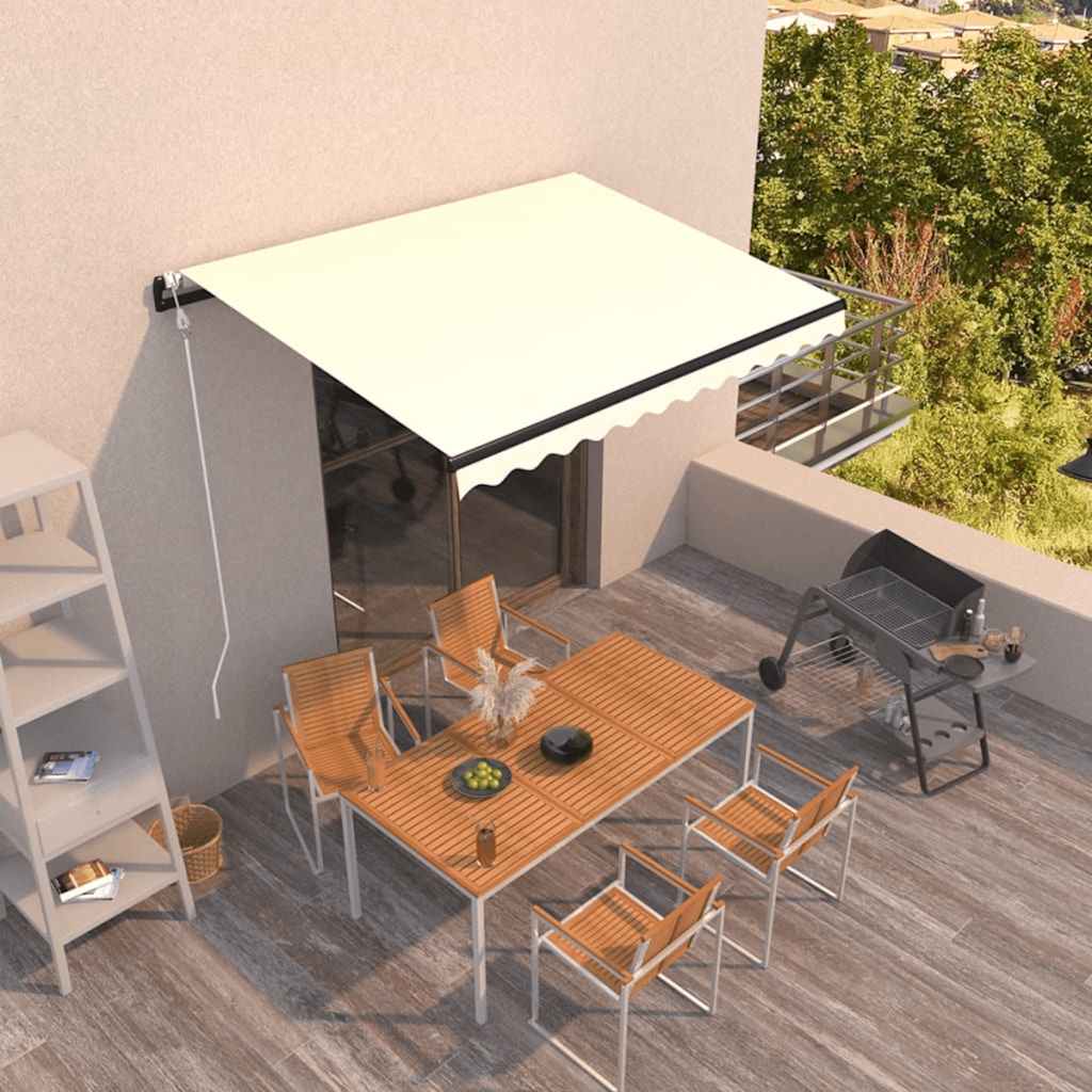 Luifel automatisch uittrekbaar 300x250 cm crèmekleurig – afbeelding 1