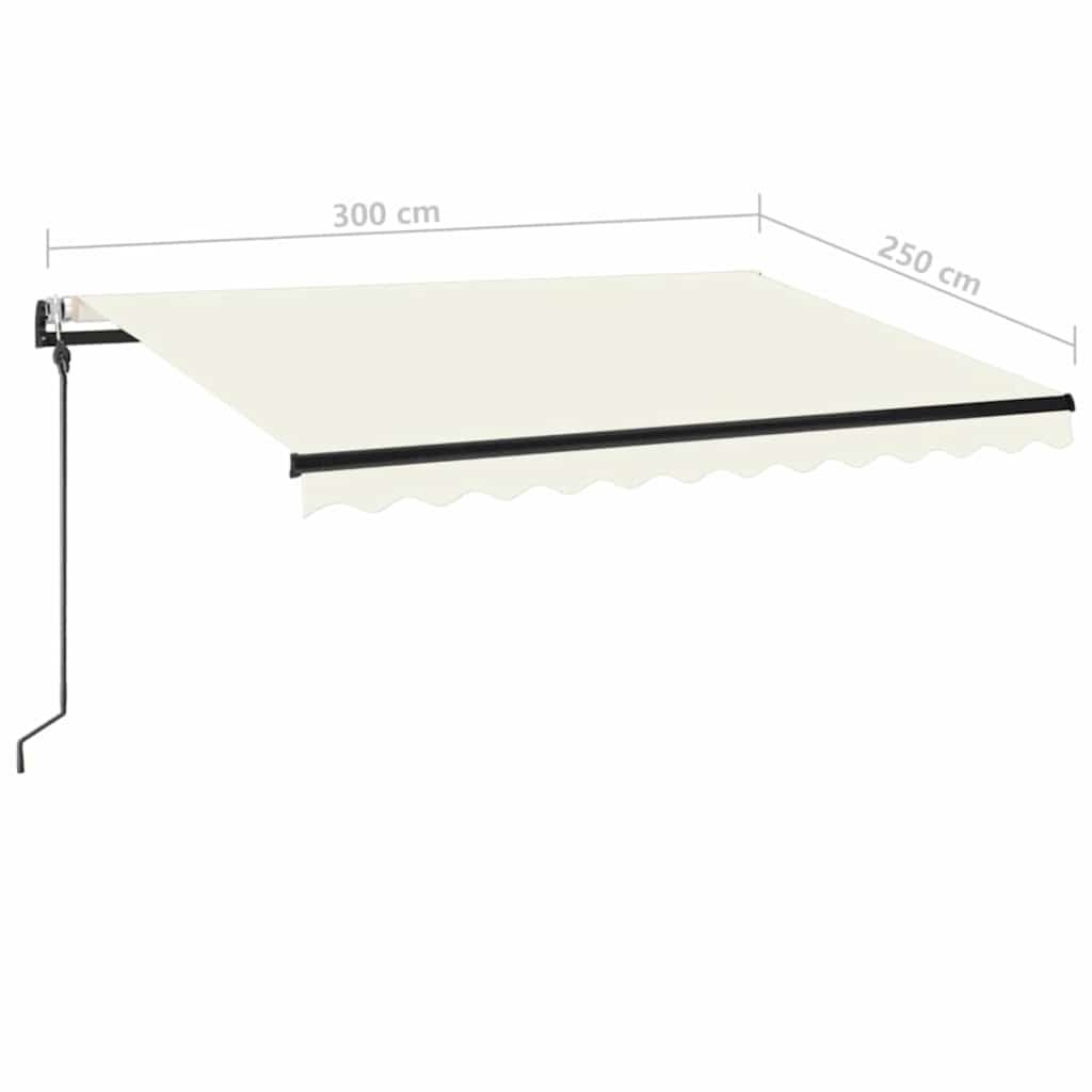 Luifel automatisch uittrekbaar 300x250 cm crèmekleurig – afbeelding 9