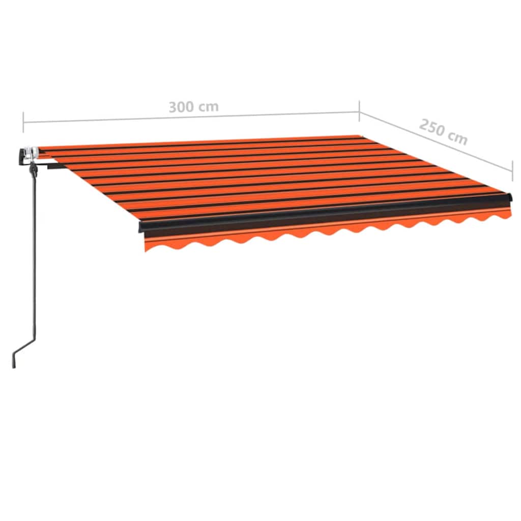 Luifel automatisch uittrekbaar 300x250 cm oranje en bruin – afbeelding 9