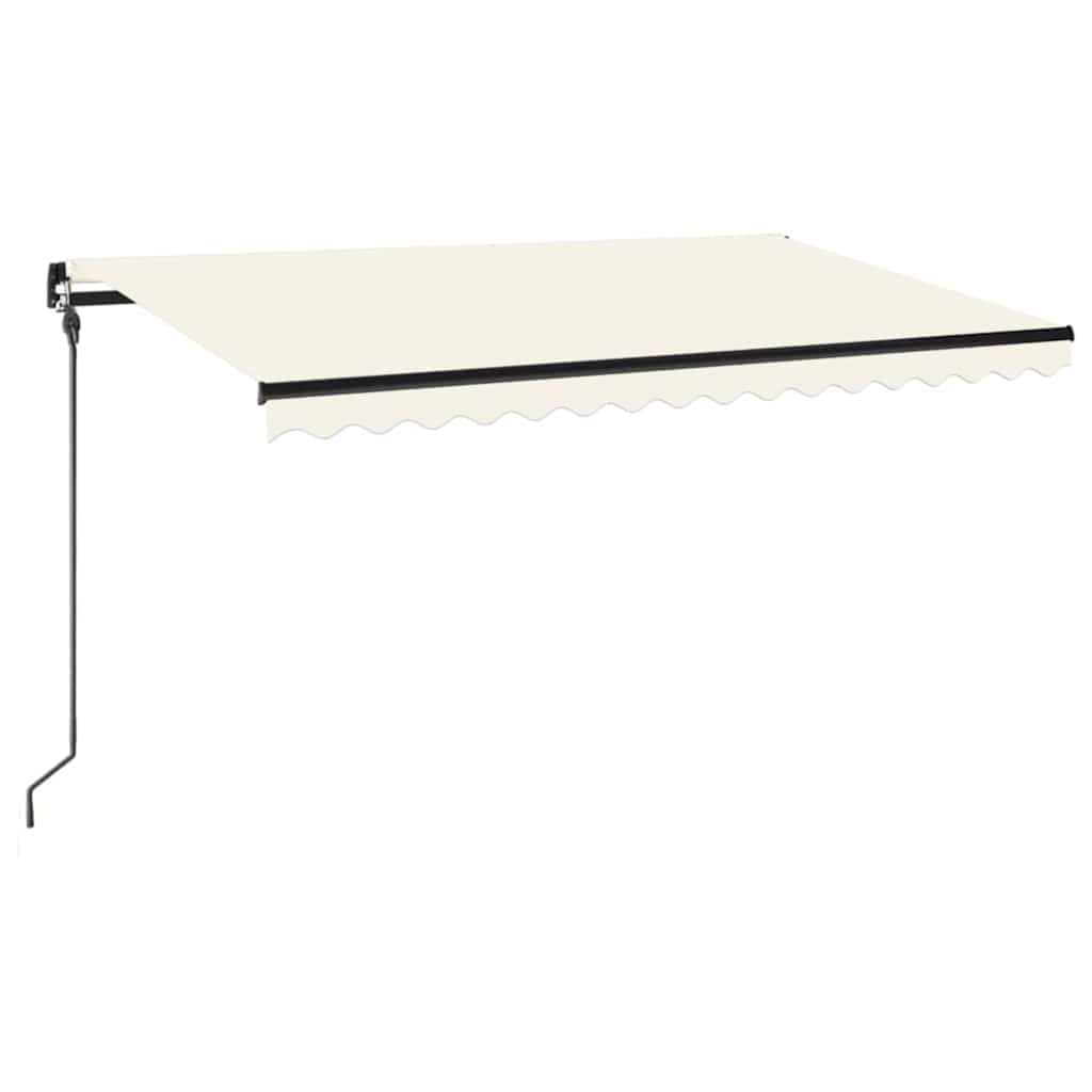 Luifel handmatig uittrekbaar met LED 400x300 cm crèmekleurig – afbeelding 2