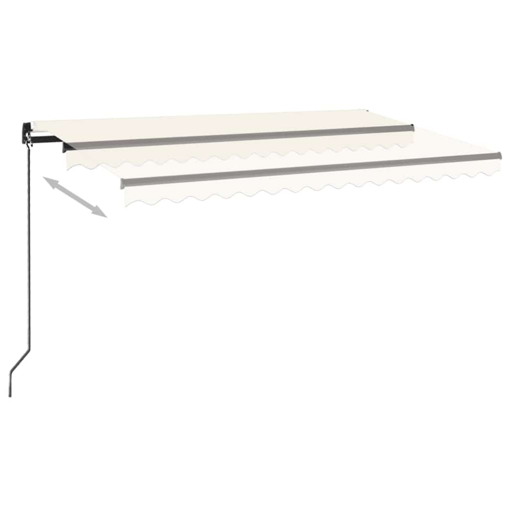 Luifel handmatig uittrekbaar met LED 400x300 cm crèmekleurig – afbeelding 3