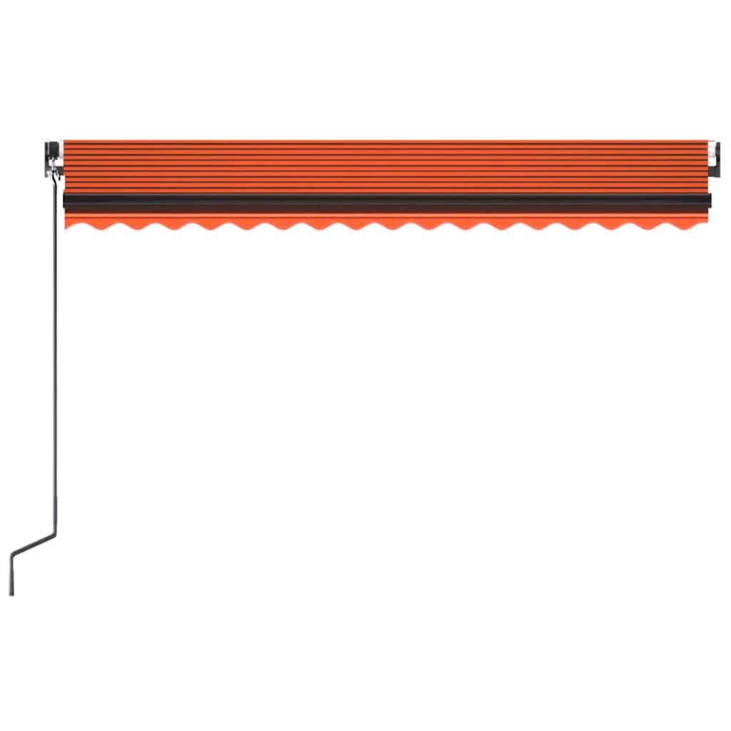 Luifel handmatig uittrekbaar met LED 400x300 cm oranje en bruin – afbeelding 4
