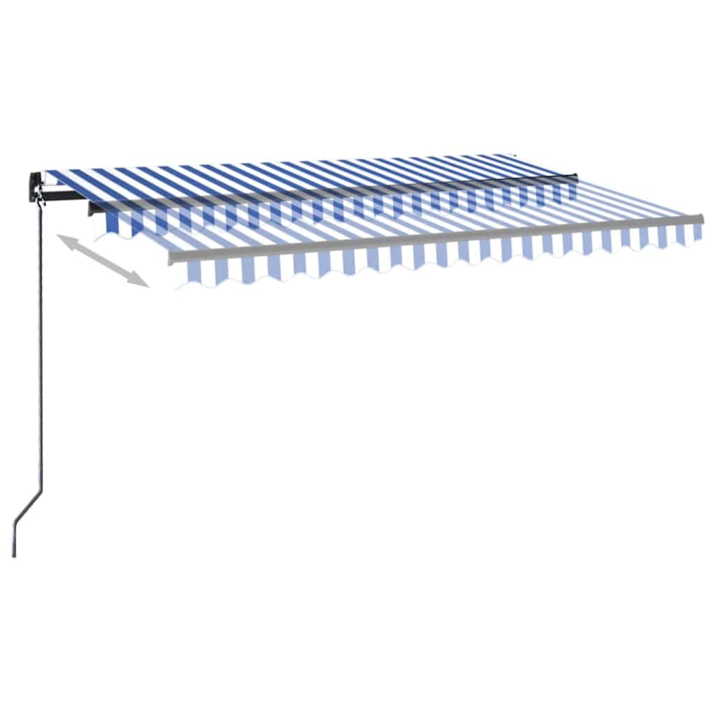 Luifel automatisch uittrekbaar 400x300 cm blauw en wit – afbeelding 3