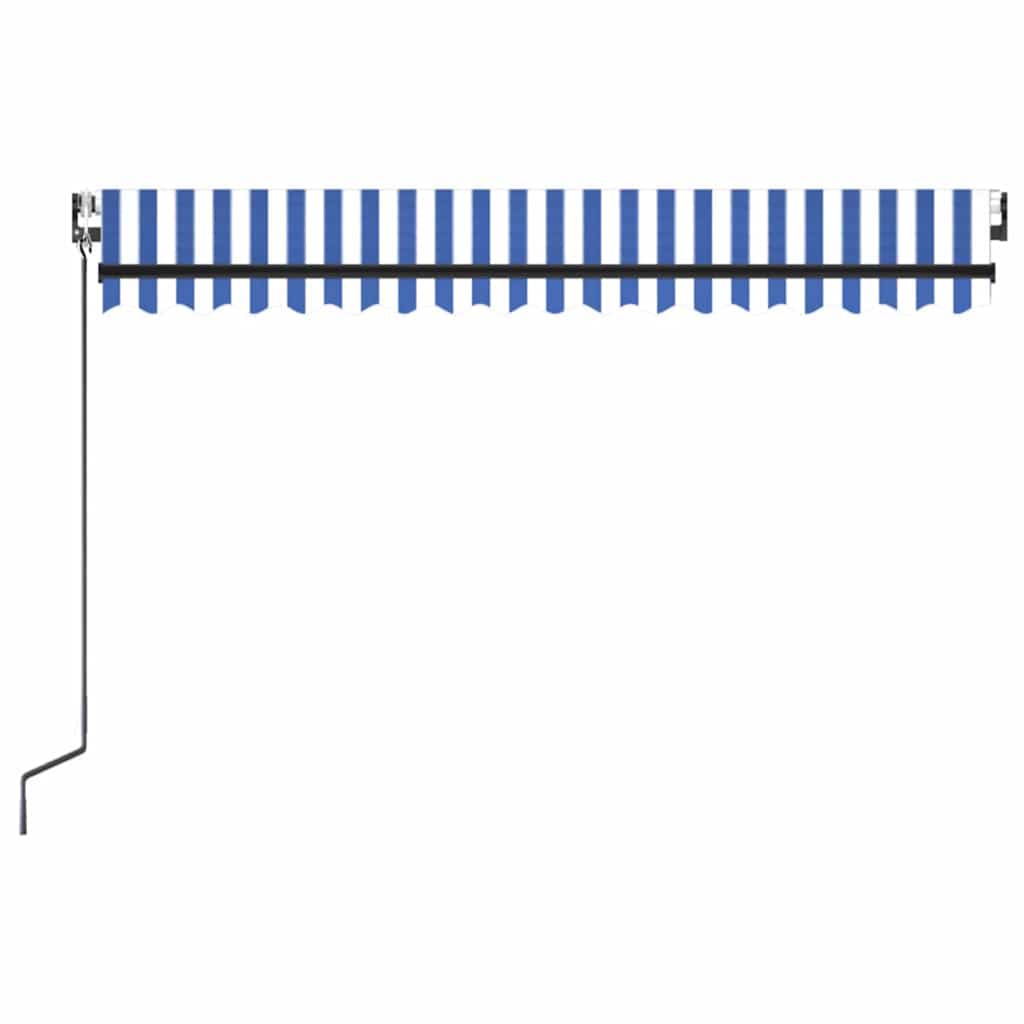 Luifel automatisch uittrekbaar 400x300 cm blauw en wit – afbeelding 4