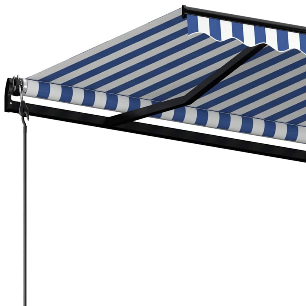 Luifel automatisch uittrekbaar 400x300 cm blauw en wit – afbeelding 5