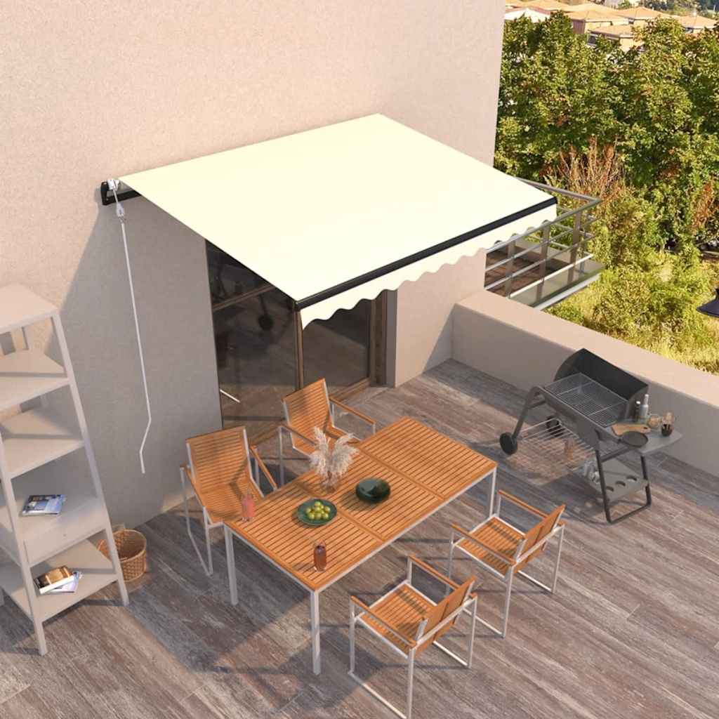 Luifel automatisch uittrekbaar 400x300 cm crèmekleurig – afbeelding 1