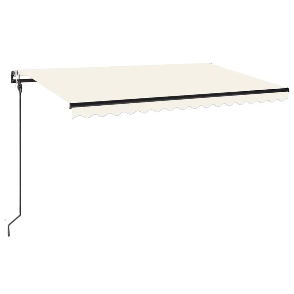 Luifel automatisch met LED en windsensor 400x300 cm crèmekleur – afbeelding 2