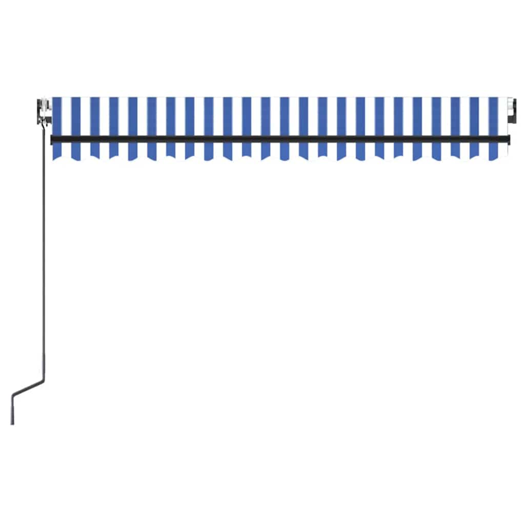 Luifel automatisch uittrekbaar 450x300 cm blauw en wit – afbeelding 4