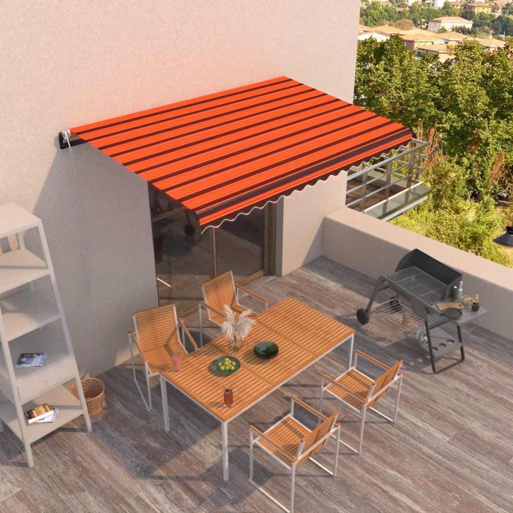 Luifel automatisch uittrekbaar 450x300 cm oranje en bruin – afbeelding 1