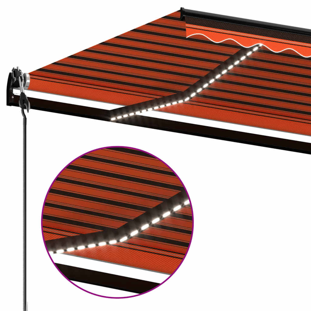 Luifel automatisch met LED windsensor 450x300 cm oranje bruin – afbeelding 5