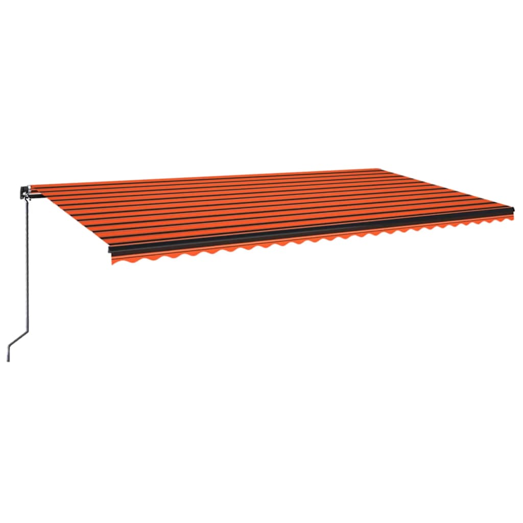 Luifel handmatig uittrekbaar met LED 600x300 cm oranje en bruin – afbeelding 2