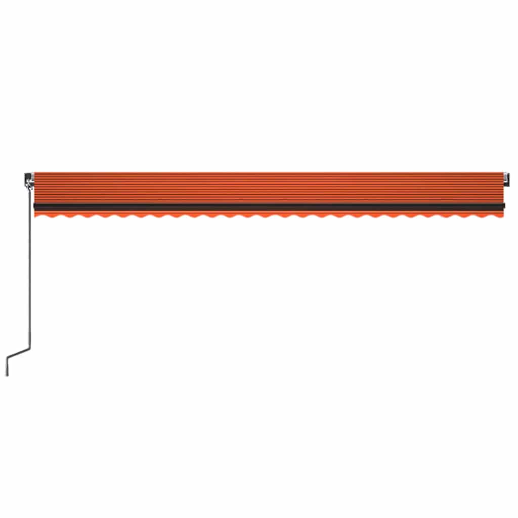 Luifel handmatig uittrekbaar met LED 600x300 cm oranje en bruin – afbeelding 4