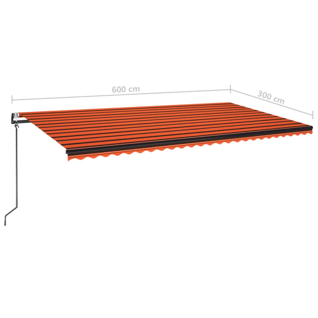 Luifel automatisch met LED windsensor 600x300 cm oranje bruin – afbeelding 10