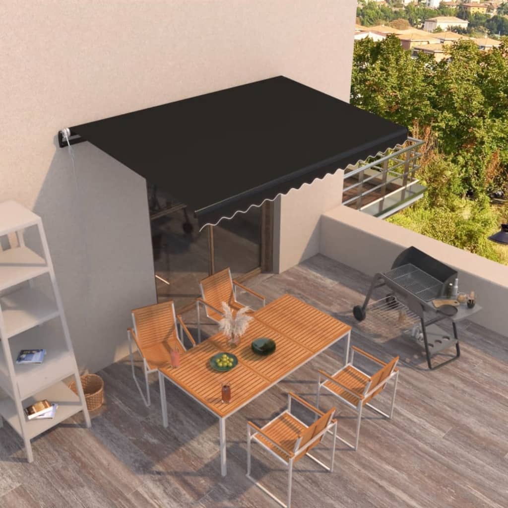 Luifel automatisch uittrekbaar 400x350 cm antracietkleurig