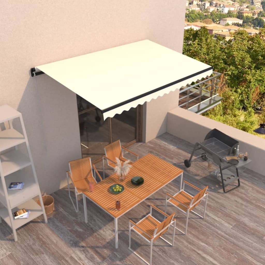 Luifel handmatig uittrekbaar 450x350 cm crèmekleurig