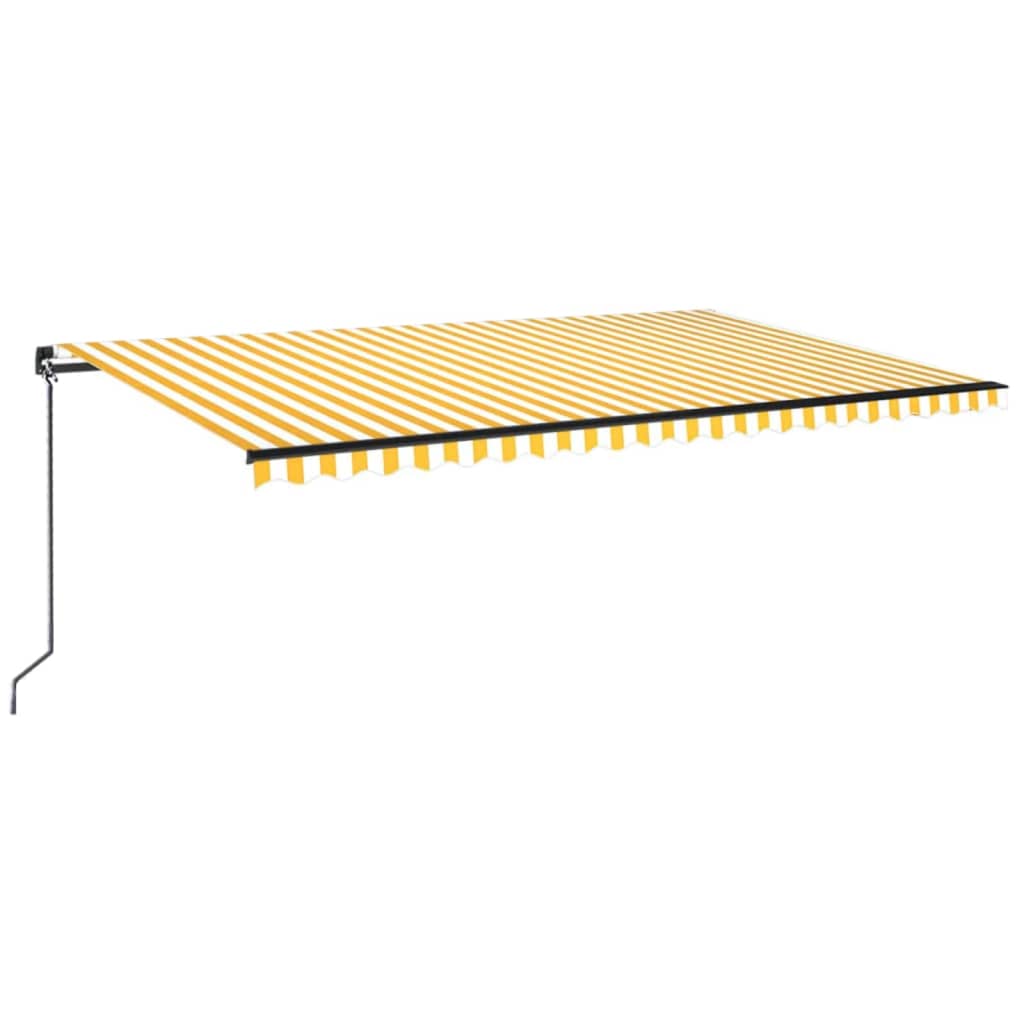Luifel handmatig uittrekbaar 500x350 cm geel en wit – afbeelding 2