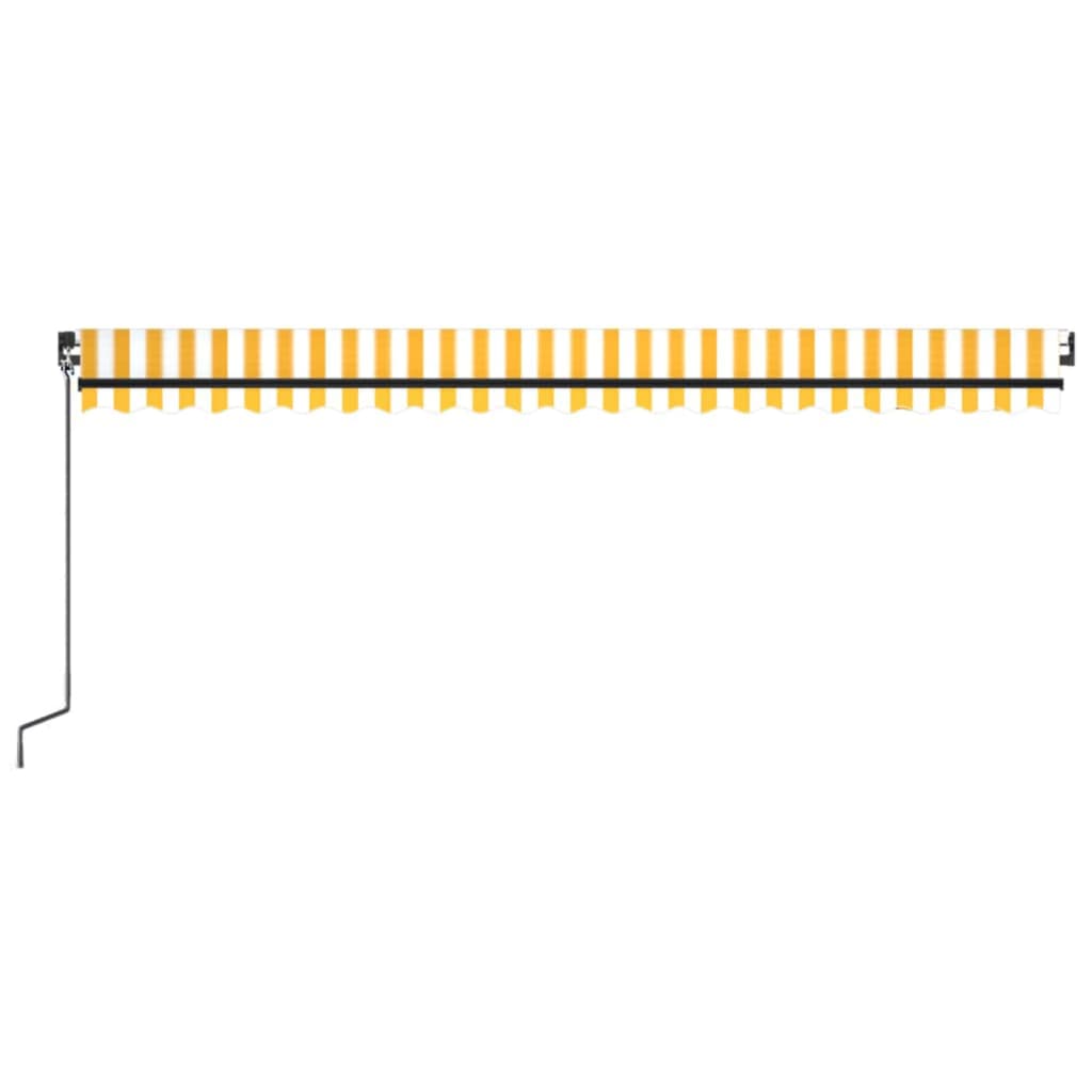 Luifel handmatig uittrekbaar 500x350 cm geel en wit – afbeelding 4