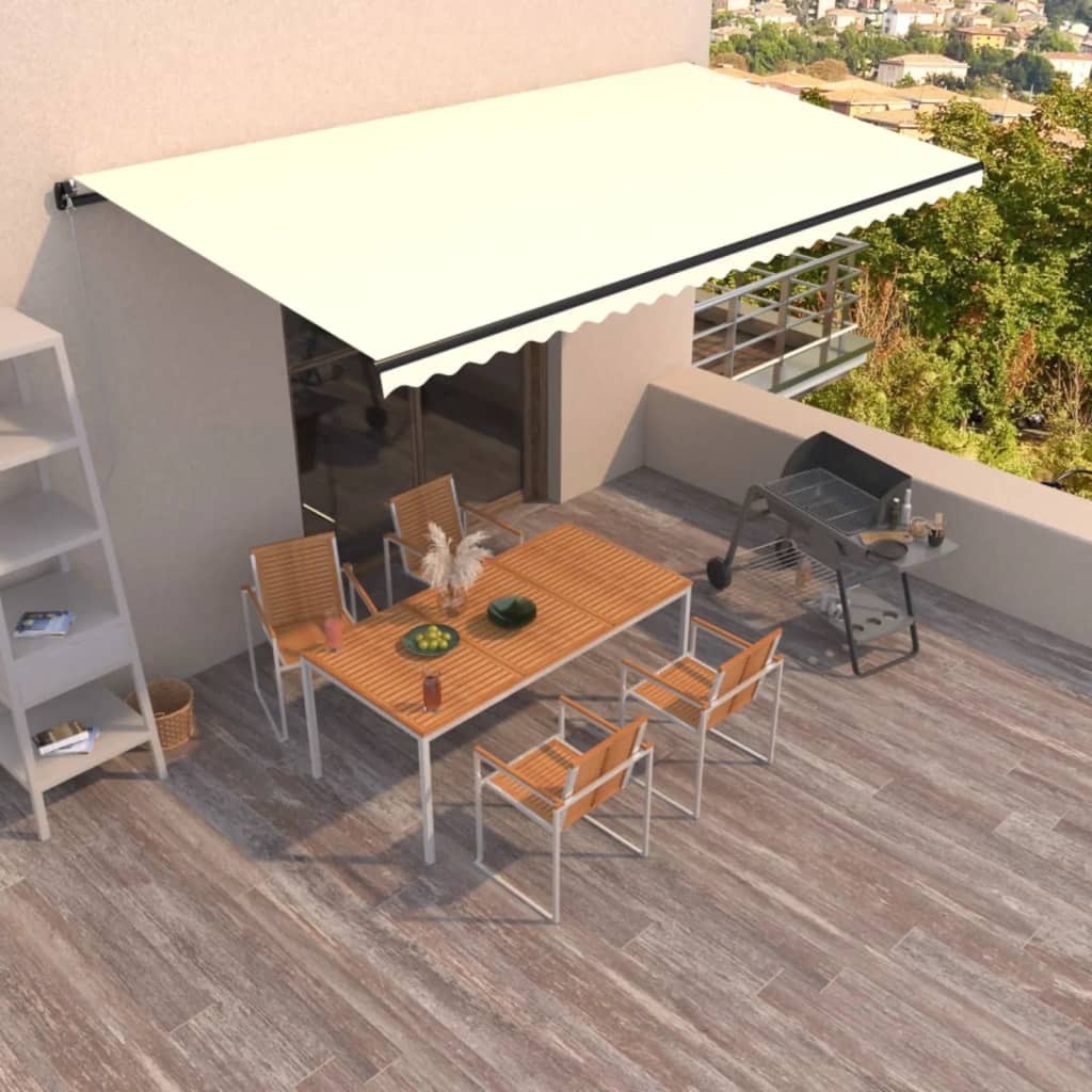 Luifel handmatig uittrekbaar 600x350 cm crèmekleurig