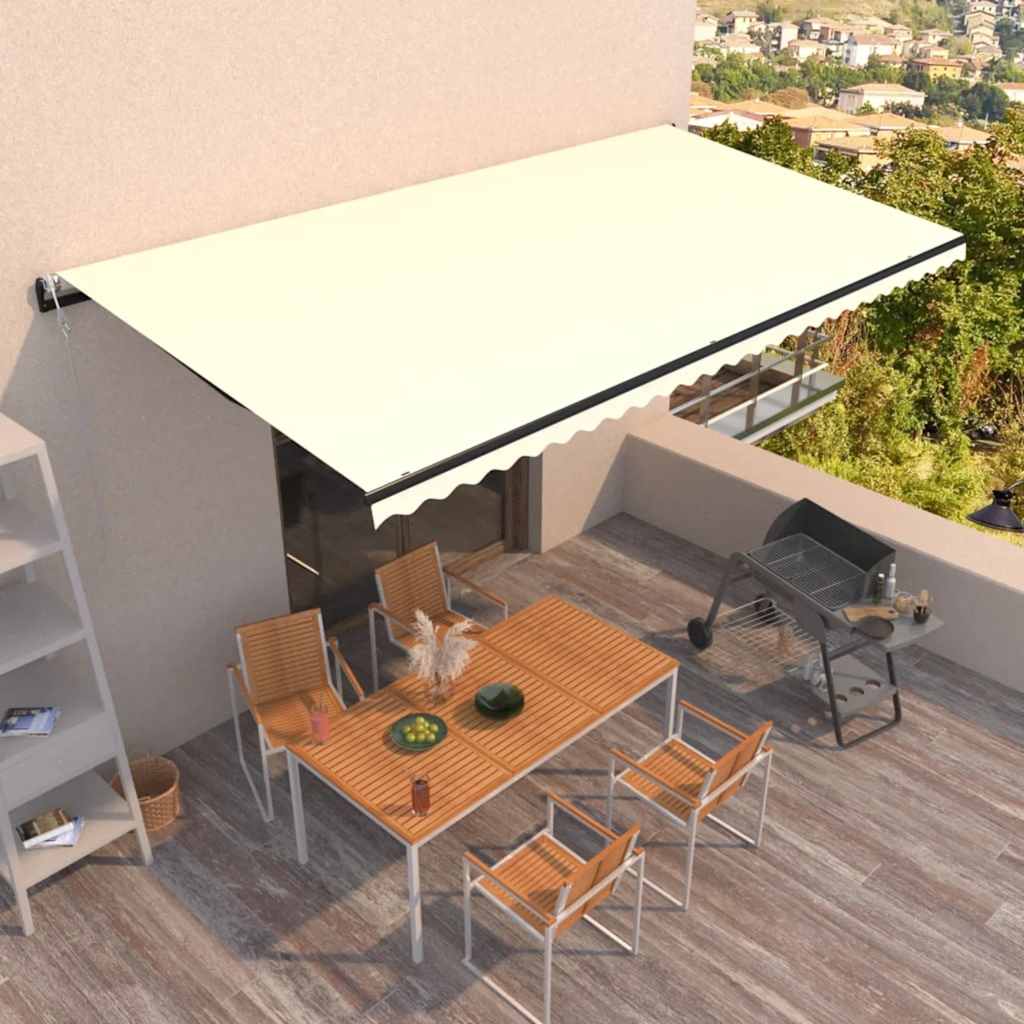 Luifel automatisch uittrekbaar 600x350 cm crèmekleurig