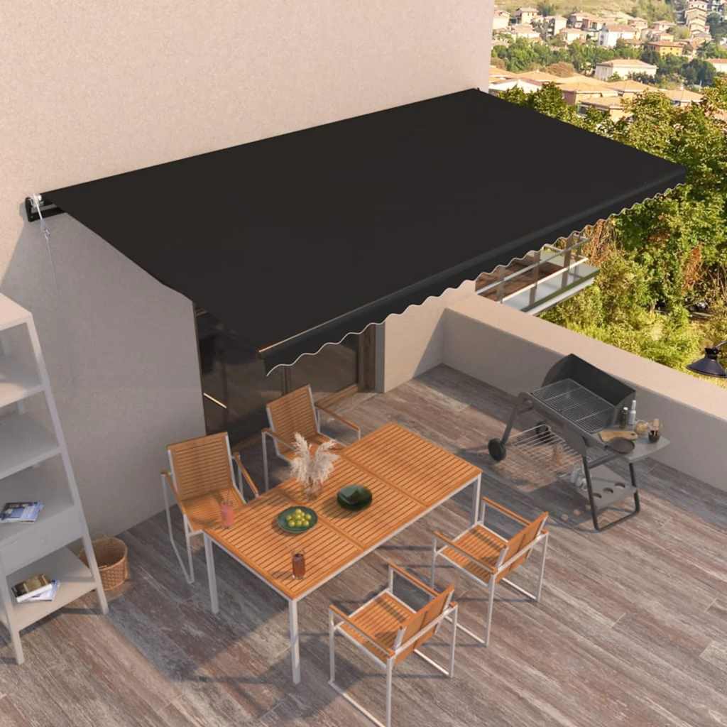 Luifel automatisch uittrekbaar 600x350 cm antracietkleurig