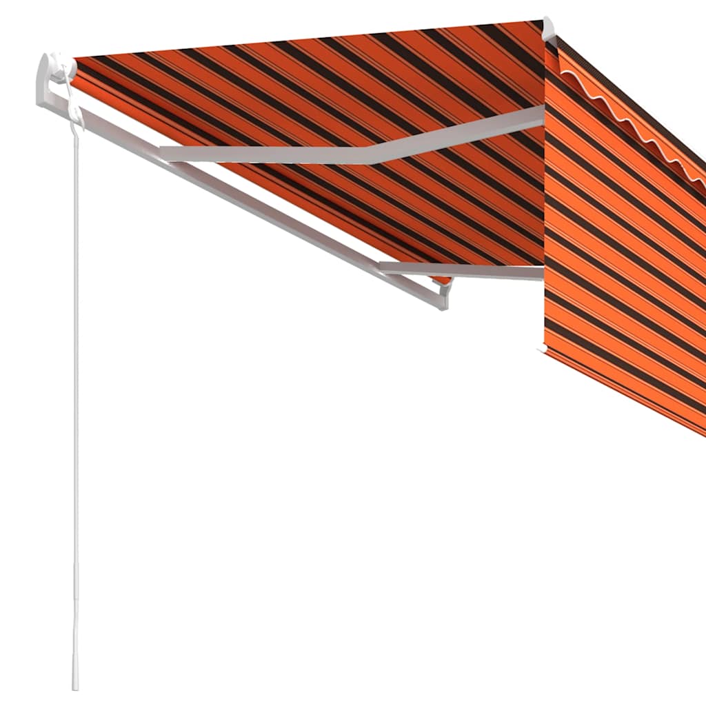 Luifel automatisch uittrekbaar rolgordijn 3,5x2,5m oranje bruin – afbeelding 4