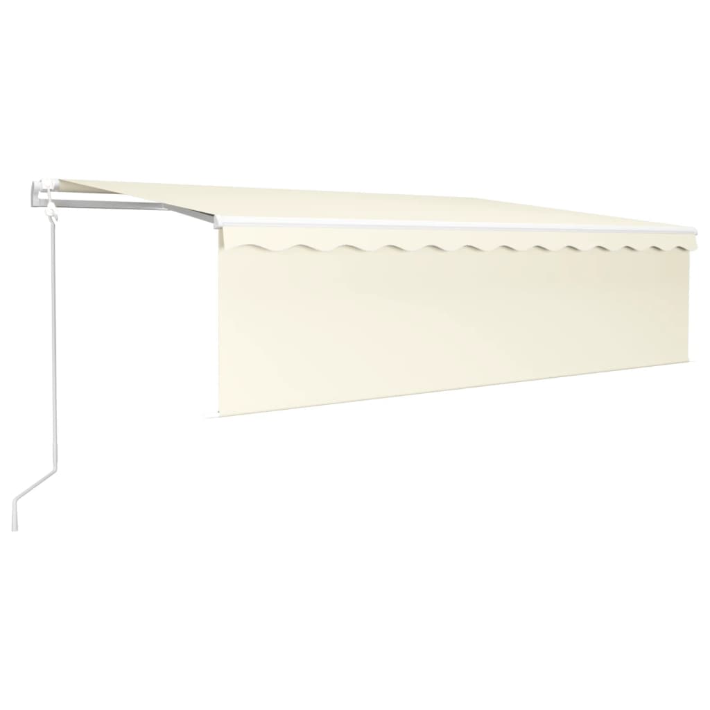 Luifel automatisch met rolgordijn LED windsensor 5x3 m crème – afbeelding 2