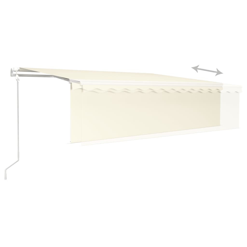 Luifel automatisch met rolgordijn LED windsensor 5x3 m crème – afbeelding 9