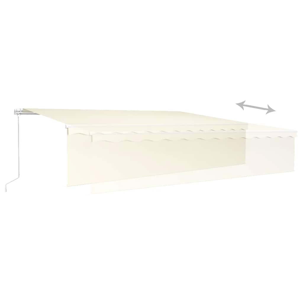 Luifel handmatig uittrekbaar met rolgordijn en LED 6x3 m crème – afbeelding 6