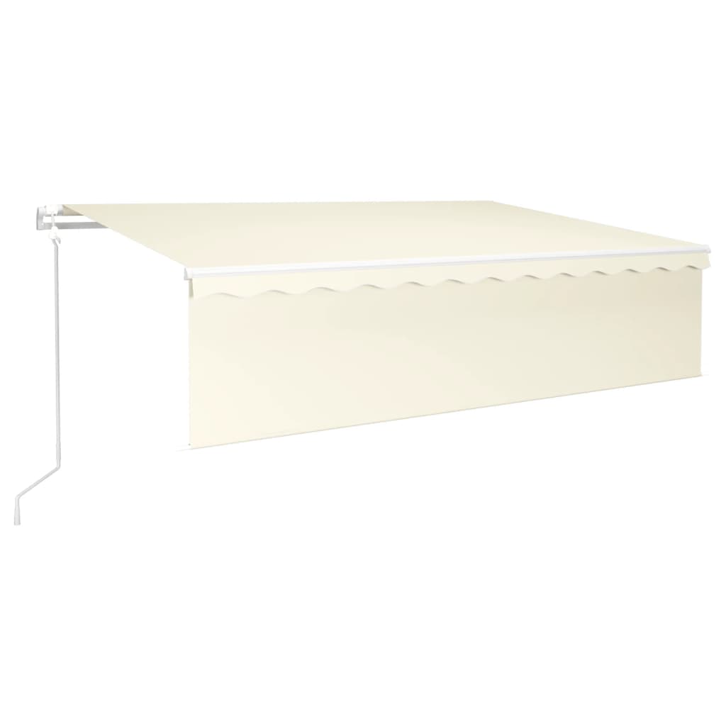 Luifel automatisch met rolgordijn LED windsensor 6x3 m crème – afbeelding 2