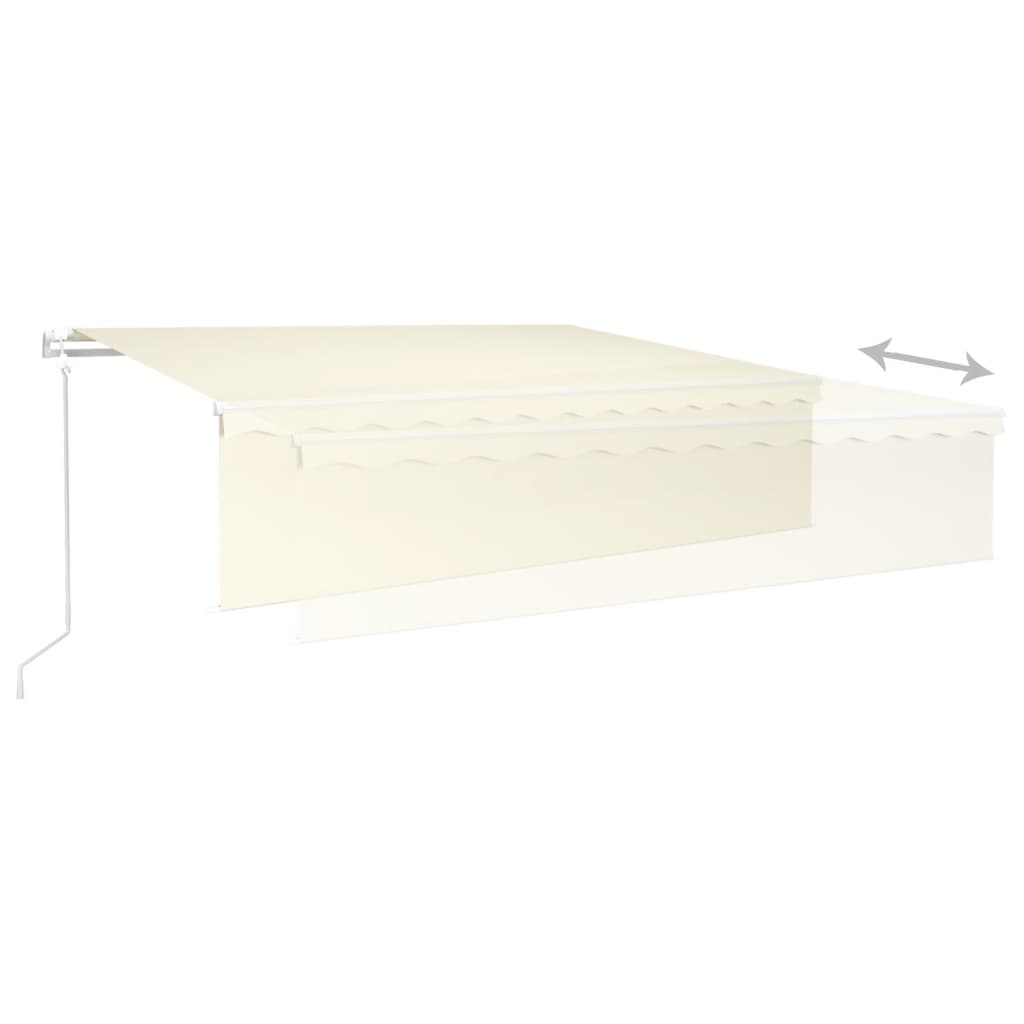 Luifel automatisch met rolgordijn LED windsensor 6x3 m crème – afbeelding 9