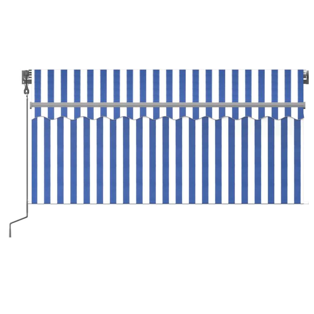 Luifel automatisch uittrekbaar met rolgordijn 3x2,5 m blauw wit – afbeelding 3