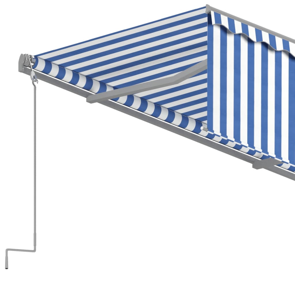 Luifel automatisch uittrekbaar met rolgordijn 3x2,5 m blauw wit – afbeelding 4