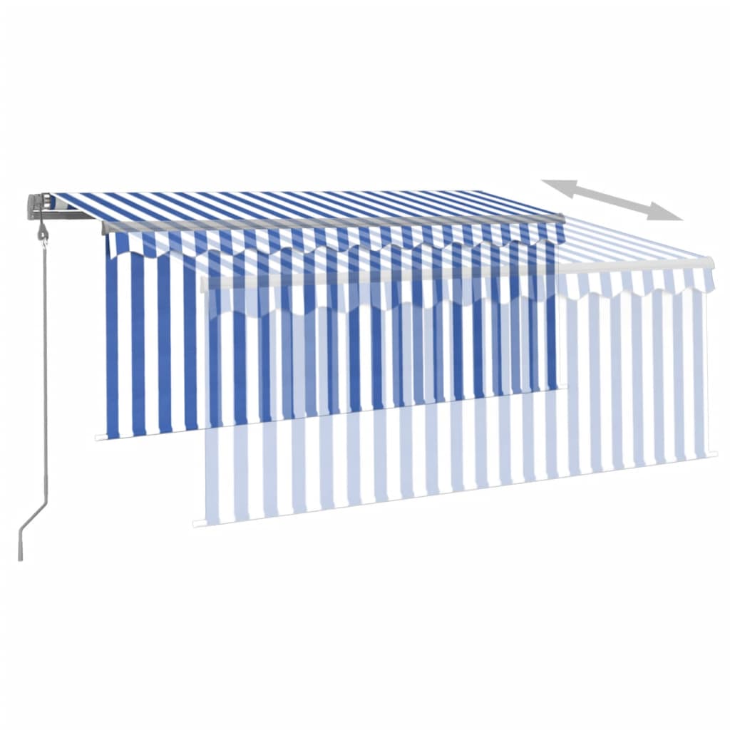 Luifel automatisch uittrekbaar met rolgordijn 3x2,5 m blauw wit – afbeelding 8
