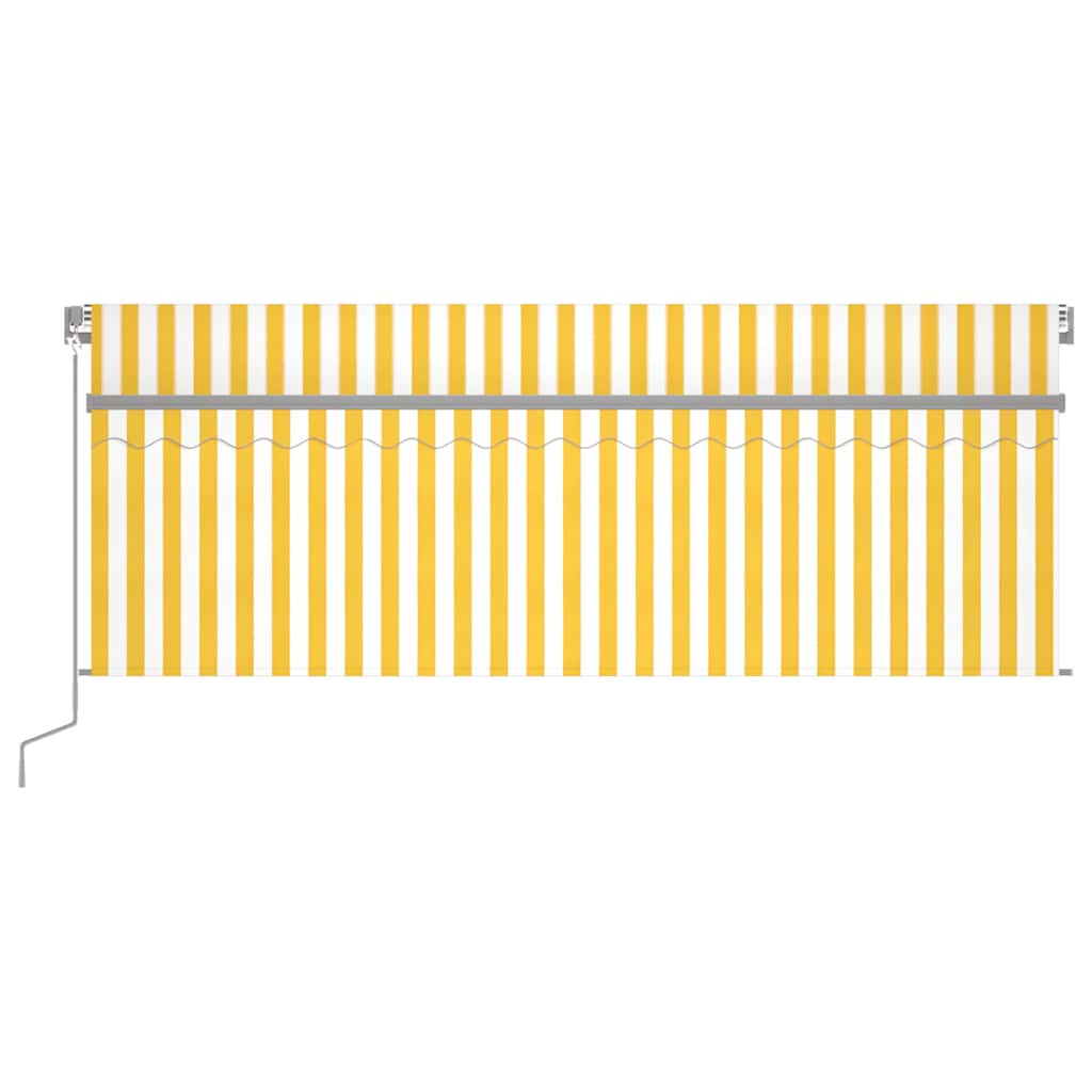 Luifel automatisch rolgordijn LED windsensor 4x3 m geel en wit – afbeelding 3