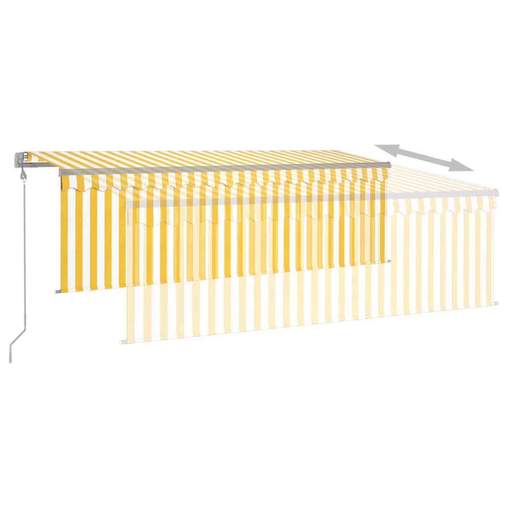 Luifel automatisch rolgordijn LED windsensor 4x3 m geel en wit – afbeelding 8