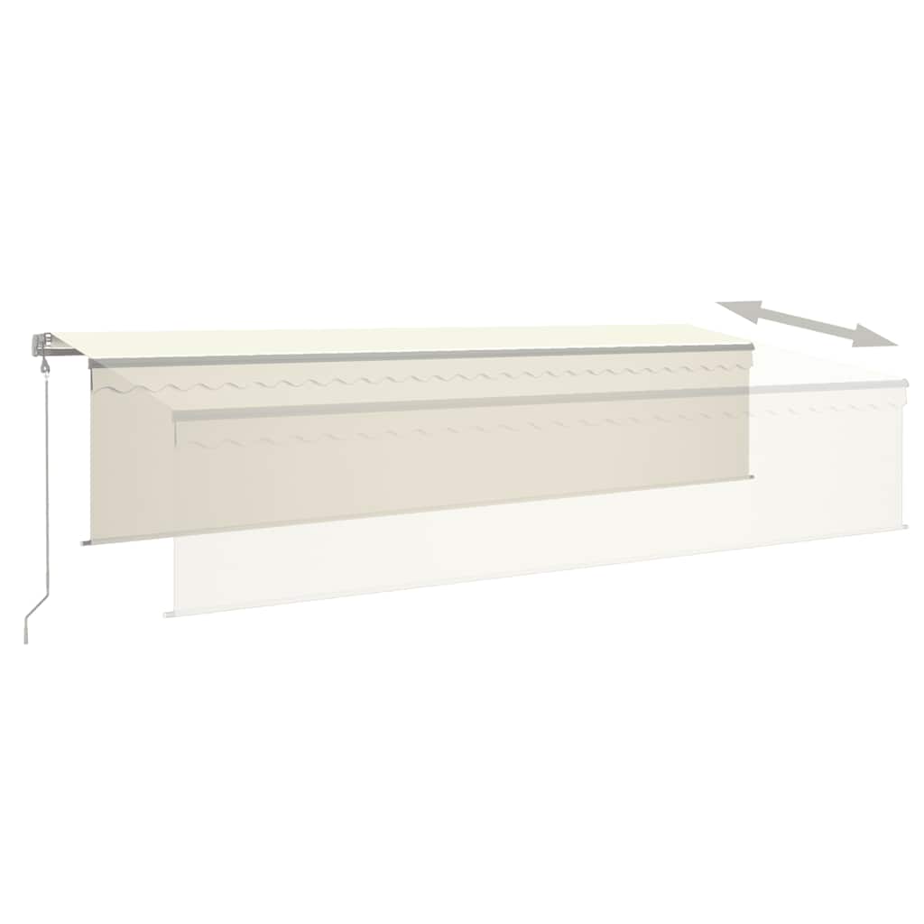 Luifel automatisch met rolgordijn LED windsensor 6x3 m crème – afbeelding 9