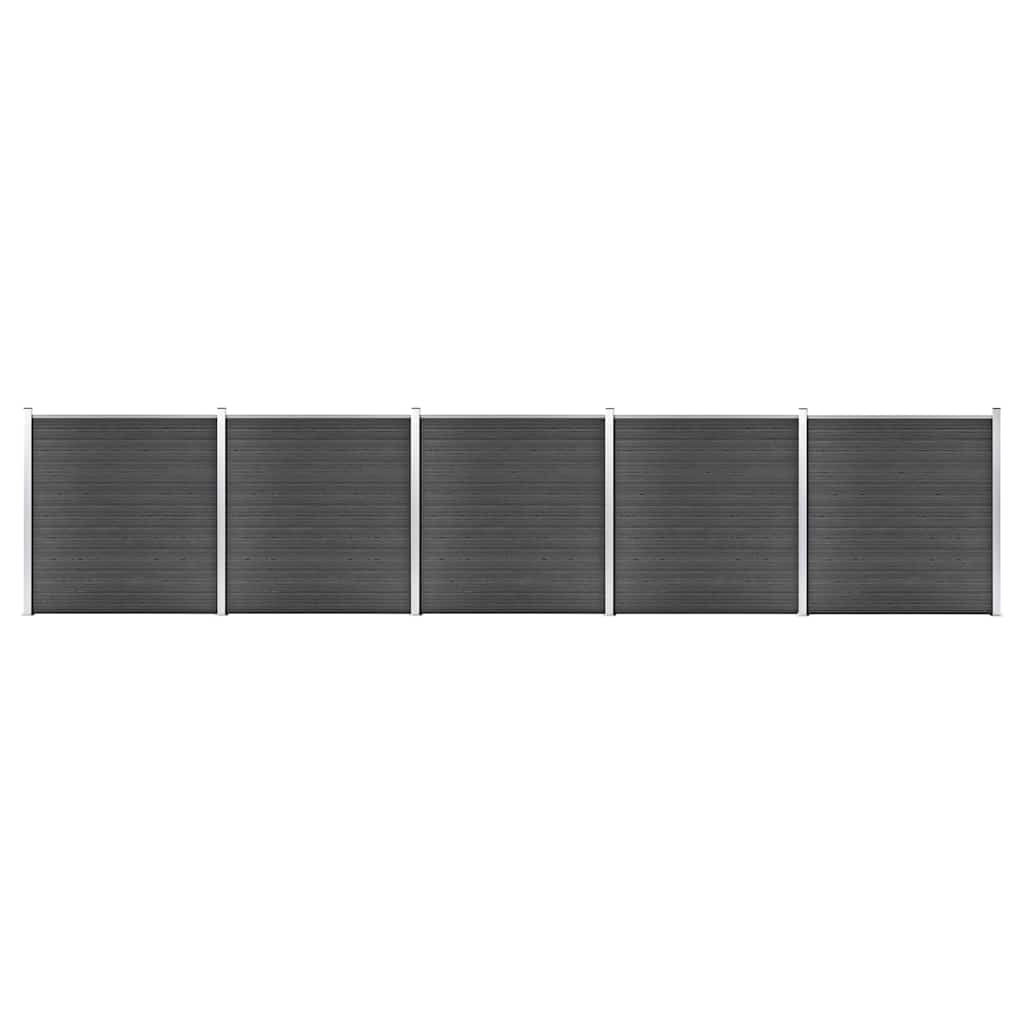 Schuttingpanelenset 872x186 cm HKC zwart