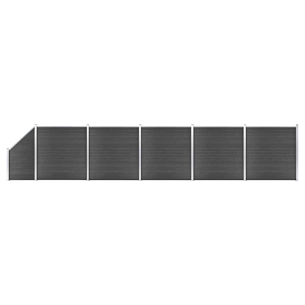 Schuttingpanelenset 965x(105-186) cm HKC zwart – afbeelding 1