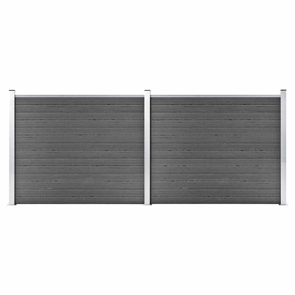 Schuttingpanelenset 353x146 cm HKC zwart