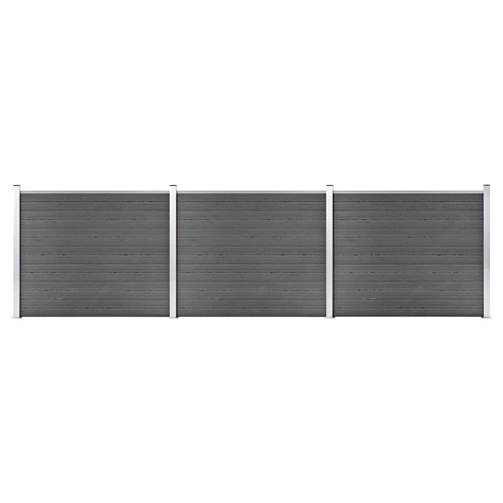 Schuttingpanelenset 526x146 cm HKC zwart